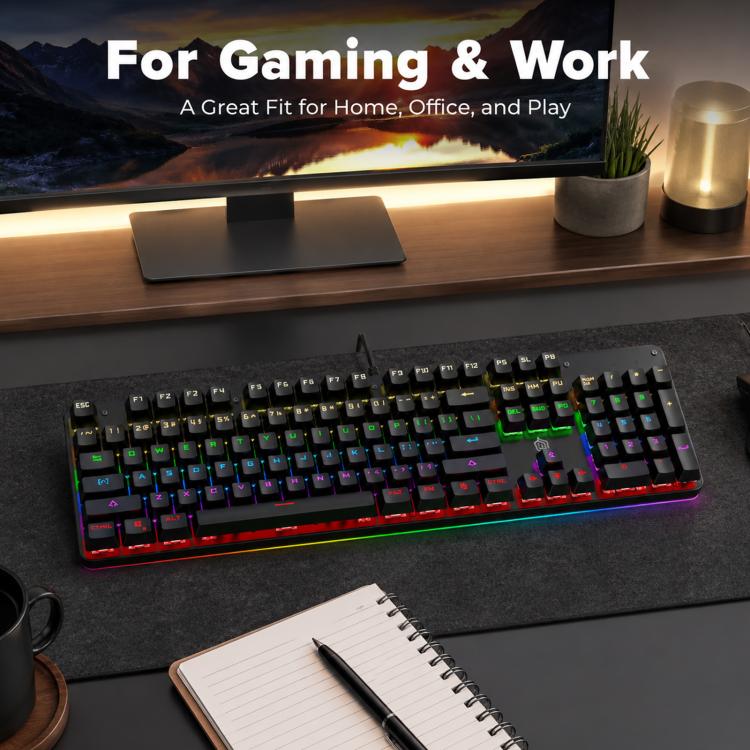 SHIPADOO HJK901-10 RGB Backlight Mechanical USB Wired Keyboard(Blue) - Image 7