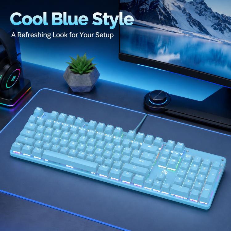 SHIPADOO HJK901-10 RGB Backlight Mechanical USB Wired Keyboard(Pink) - Image 9