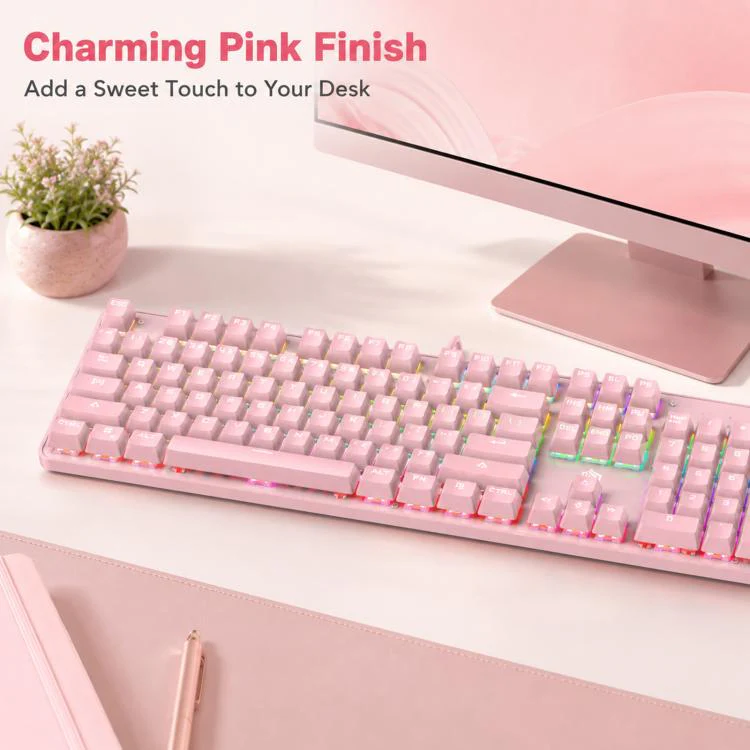 SHIPADOO HJK901-10 RGB Backlight Mechanical USB Wired Keyboard(White) - Image 10
