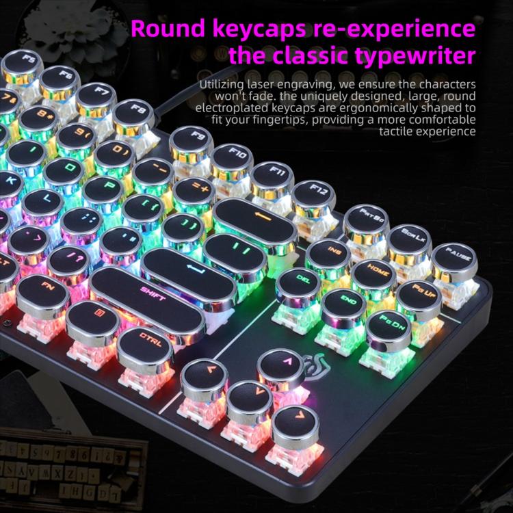 SHIPADOO HJK919-7 Round Keycap RGB Wired Mechanical Keyboard(Black) - Image 11