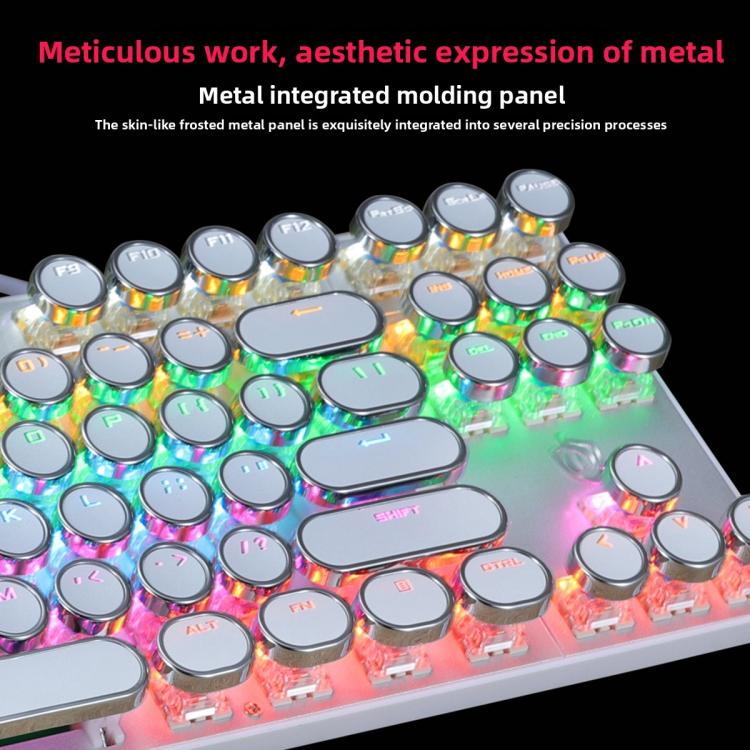 SHIPADOO HJK919-7 Round Keycap RGB Wired Mechanical Keyboard(Black) - Image 9