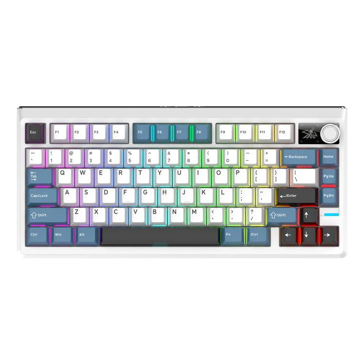 SHIPADOO JK750 Blue Switch RGB 79 Keys Three Modes Mechanical Keyboard(Glacier Blue) - Image 2