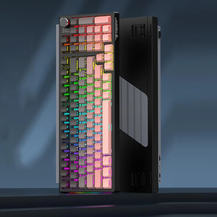 SHIPADOO JK980 Blue Switch RGB 98 Keys Three Modes Mechanical Keyboard(Black Pink) - Image 2