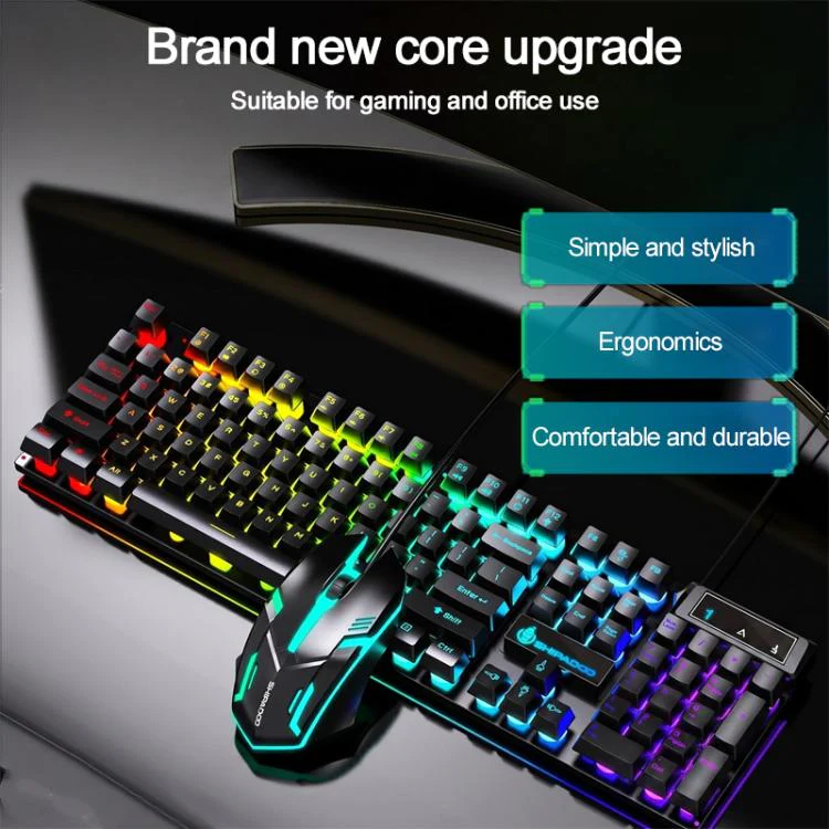 SHIPADOO K500 Floating Square Keycap Colorful Backlight USB Wired Keyboard(White) - Image 3