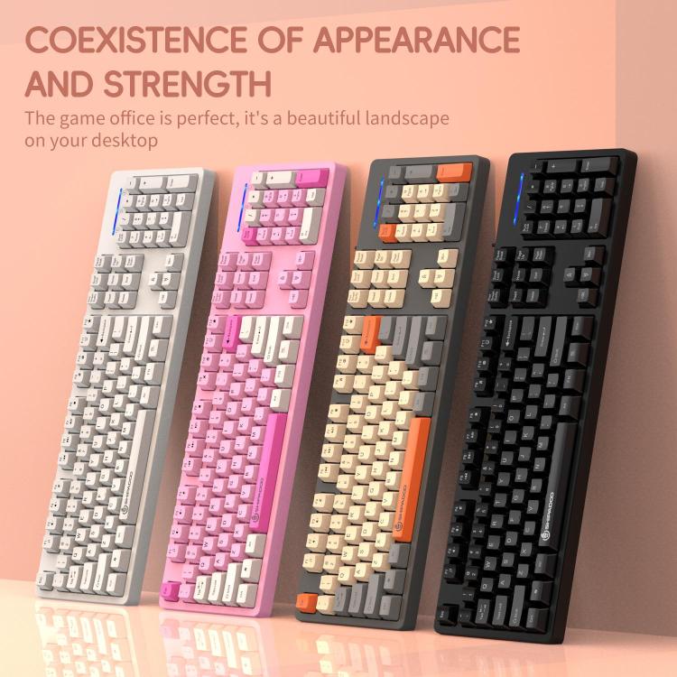 SHIPADOO K600 Wide System Compatibility Ergonomic Wired Keyboard(Pink) - Image 4