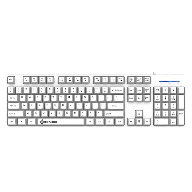 SHIPADOO K600 Wide System Compatibility Ergonomic Wired Keyboard(White) - Image 2