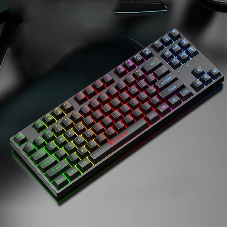 SHIPADOO K87 Mechanical Curved 87 Keys USB Wired Keyboard(Black)