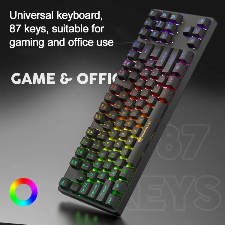 SHIPADOO K87 Mechanical Curved 87 Keys USB Wired Keyboard(Black) - Image 4