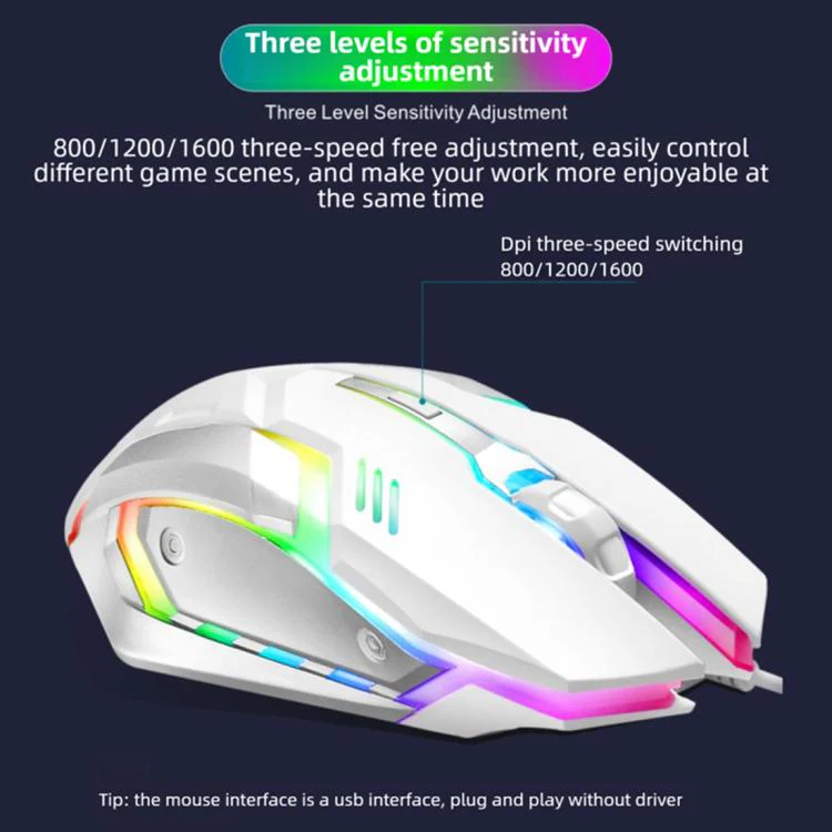 SHIPADOO S150 4D 1600 DPI Ergonomic Optical USB Wired Mouse(White) - Image 10