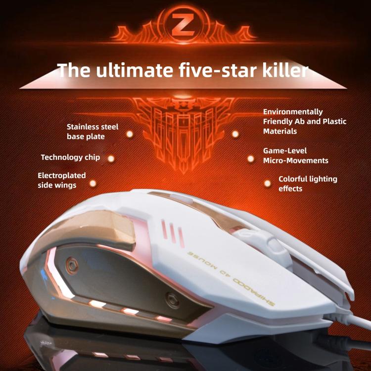 SHIPADOO S150 4D 1600 DPI Ergonomic Optical USB Wired Mouse(White) - Image 6