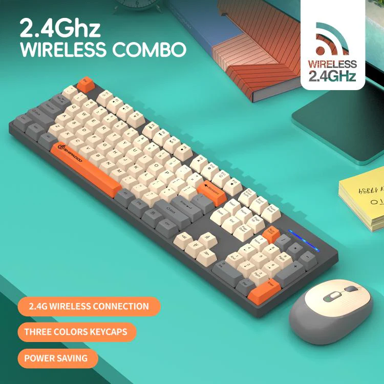 SHIPADOO W1060 2.4G 1600 DPI Wireless Keyboard Mouse Set(Pink) - Image 3