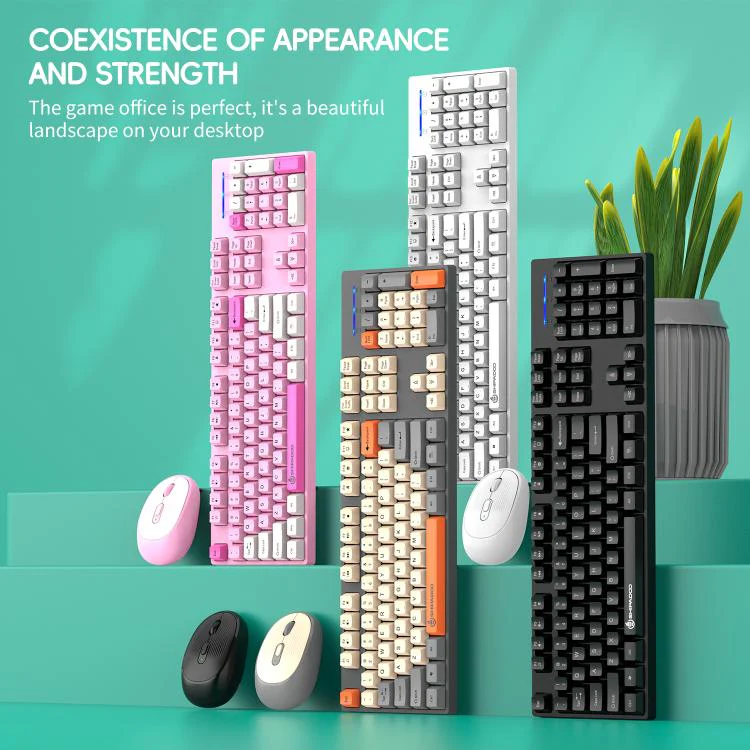 SHIPADOO W1060 2.4G 1600 DPI Wireless Keyboard Mouse Set(White) - Image 4