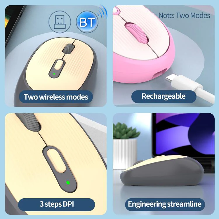 SHIPADOO W300 2.4G Wireless Dual-Mode Mouse(Gray) - Image 5