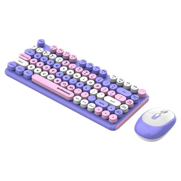 SHIPADOO W688 2.4G + BT 1600 DPI Wireless Keyboard Mouse Set(Purple) - Image 2