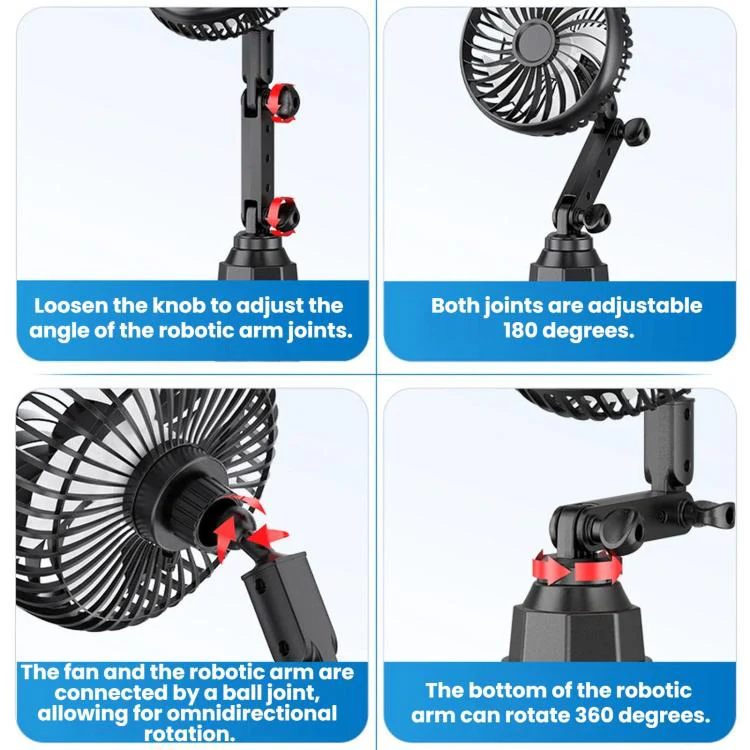 SHUNWEI 12V/24V Car Cup Holder Fan With USB Single Head(Black) - Image 6