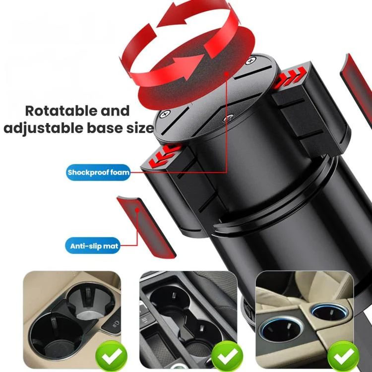 SHUNWEI 2 In 1 Car Cup Holder Multifunctional Adjustable Fan(Black) - Image 6