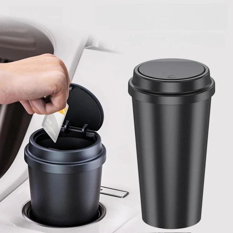 SHUNWEI Portable Round Car Water Cup Holder Miscellaneous Item Storage Box(Black)