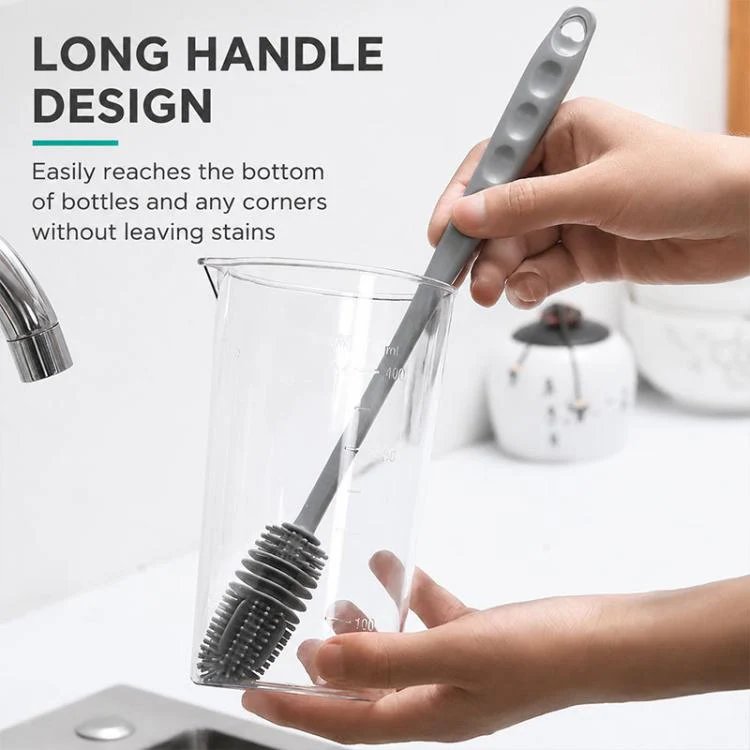 Silicone Bottle Brush Household Cup Cleaning Brush 2pcs(26cm) - Image 3