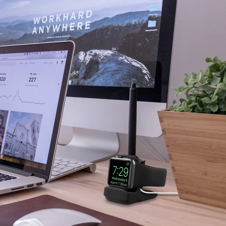 Silicone Charging Holder for Apple Watch(Black) - Image 7