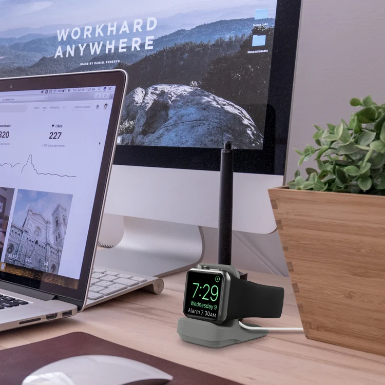 Silicone Charging Holder for Apple Watch(Grey) - Image 7
