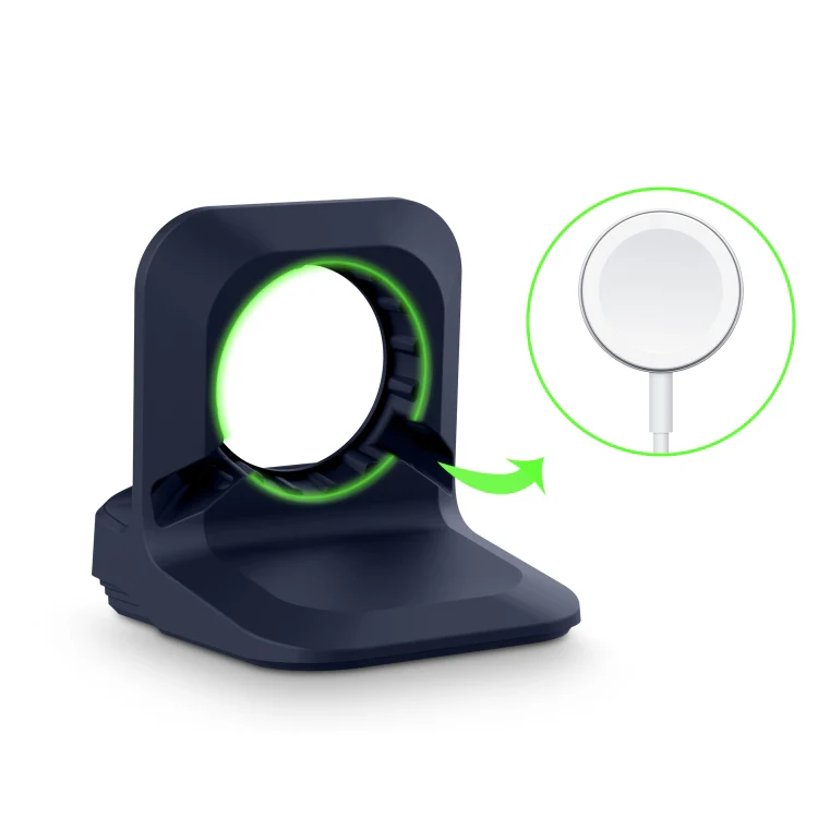 Silicone Charging Holder for Apple Watch(Midnight Blue) - Image 5