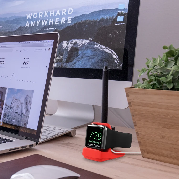 Silicone Charging Holder for Apple Watch(Red) - Image 7
