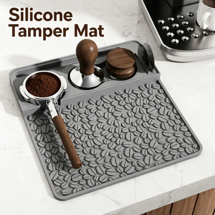 Silicone Espresso Tamping Mat Multi-Function Coffee Tamper Holder Station Non-Slip Espresso Bar Mat(Coffee) - Image 2
