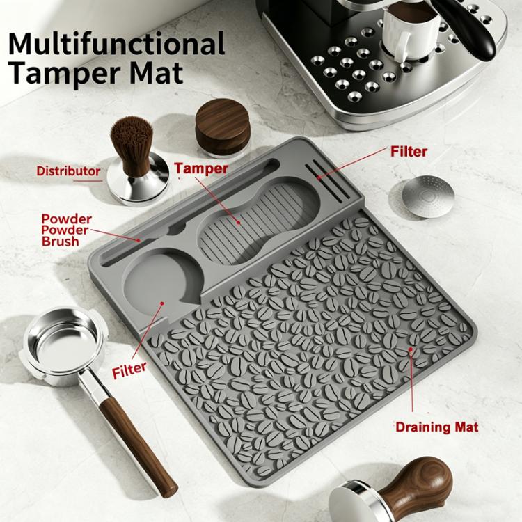 Silicone Espresso Tamping Mat Multi-Function Coffee Tamper Holder Station Non-Slip Espresso Bar Mat(Coffee) - Image 3