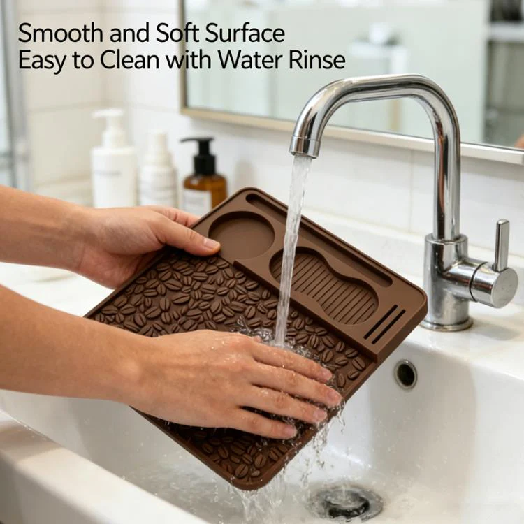 Silicone Espresso Tamping Mat Multi-Function Coffee Tamper Holder Station Non-Slip Espresso Bar Mat(Gray) - Image 4