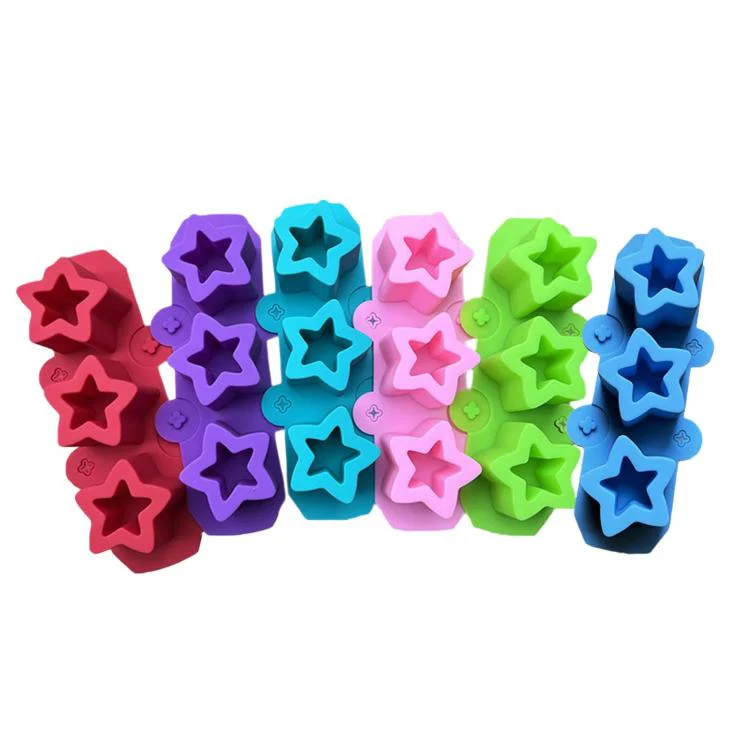 Silicone Squishy Mold 3-Cavity Star Mold For Ice Cups, Succulent & Gypsum Flower Pots(Dark Green) - Image 2
