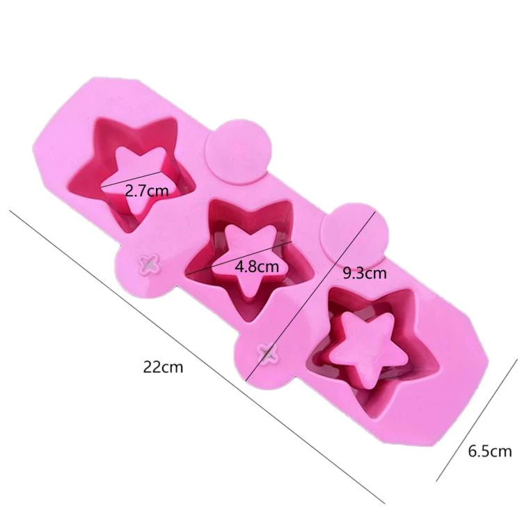 Silicone Squishy Mold 3-Cavity Star Mold For Ice Cups, Succulent & Gypsum Flower Pots(Dark Green) - Image 4