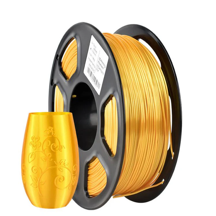 Silk PLA 3D Printer Filament 1.75mm 1kg Spool Shiny Metallic Gloss Finish 3D Printing Material(Gold)