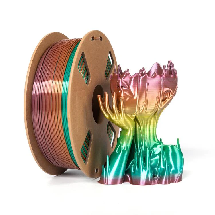Silk Rainbow PLA Filament 1.75mm 1kg Spool Magic Color Shifting Shiny Gradient 3D Printing Material(Macarons)