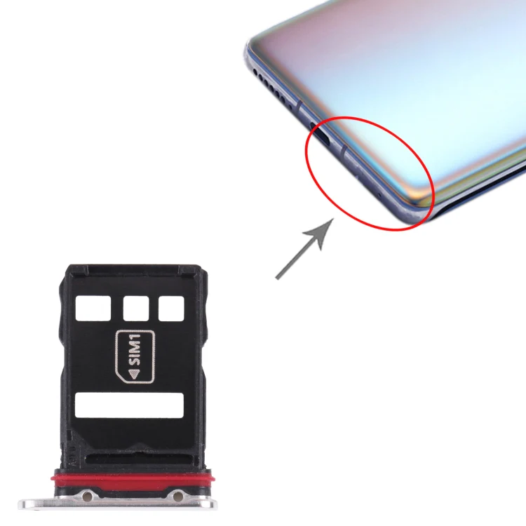 SIM Card Tray + NM Card Tray for Huawei Mate 40 Pro+ (Silver) - Image 4
