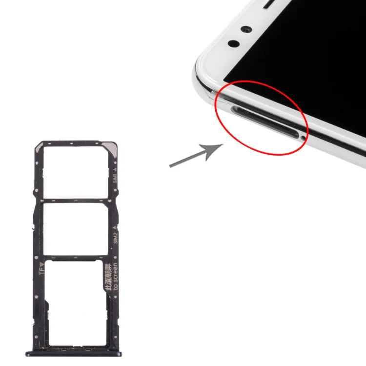 SIM Card Tray + SIM Card Tray + Micro SD Card Tray for Huawei Nova 2 Lite / Y7 Prime (2018) (Black) - Image 4