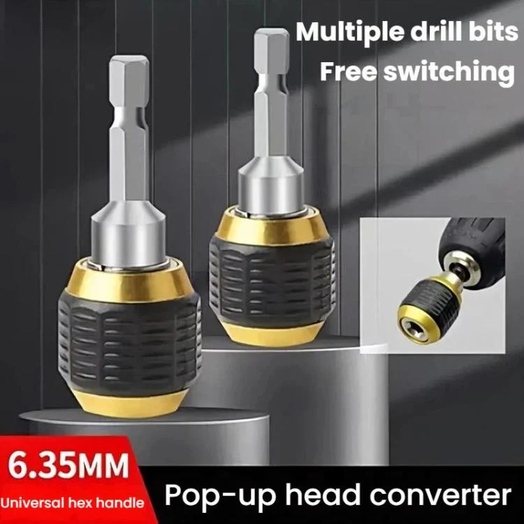 Single Clip Hexagonal Shank Quick-release Adapter Electric Drill Adapter Quick-release Self-locking Large-head Socket Adapter - Image 2