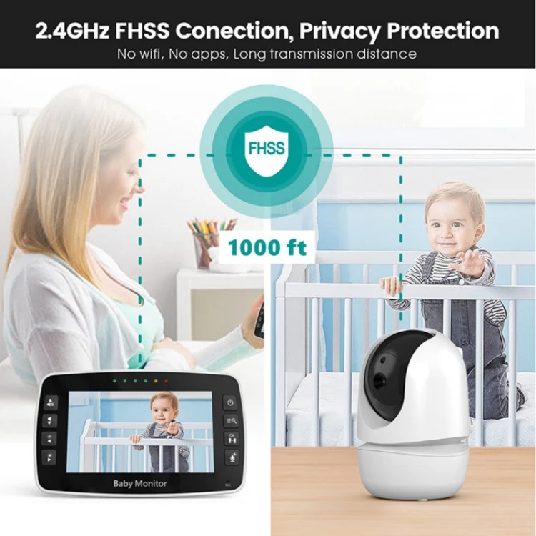 SM43A 4.3inch Color Display Night Vision Smart Zoom Baby Monitor Camera(US Plug) - Image 4