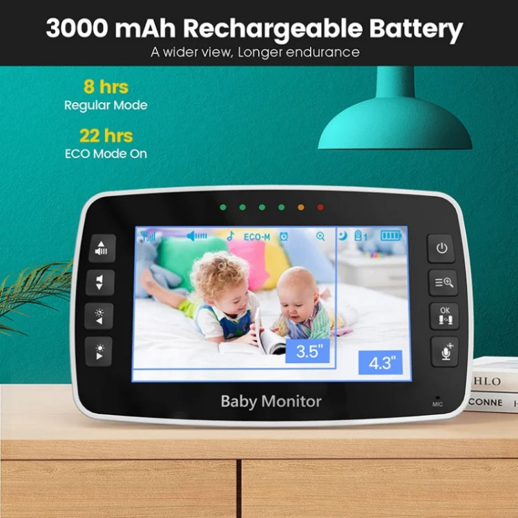 SM43A 4.3inch Color Display Night Vision Smart Zoom Baby Monitor Camera(US Plug) - Image 5