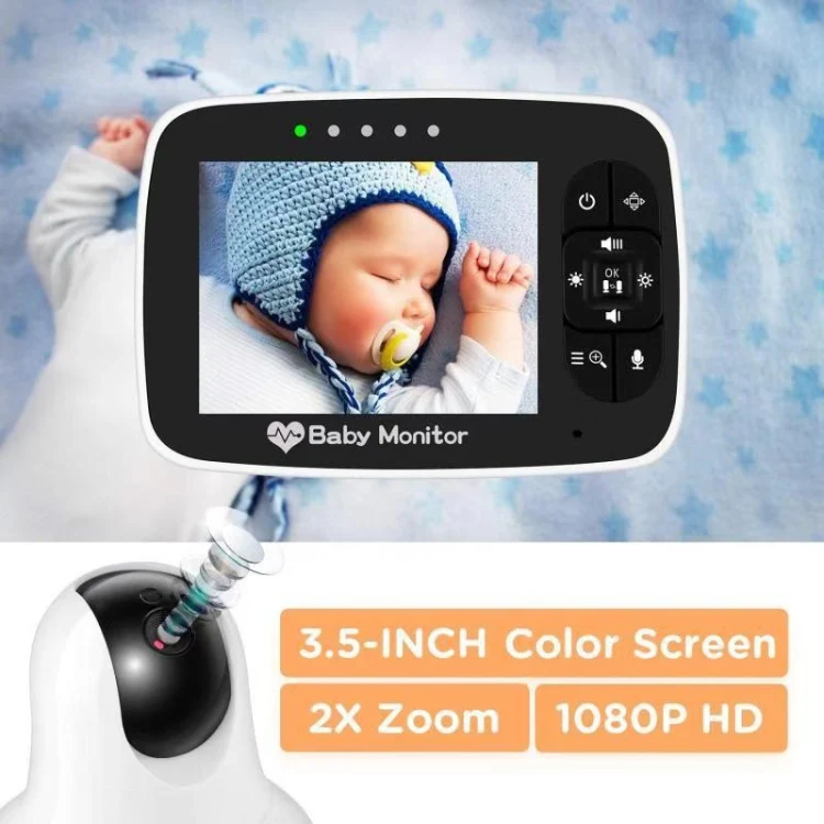 SM935 3.5 inch LCD Screen Wireless Video Baby Monitor Night Vision Two-Way Audio IP Camera(EU Plug) - Image 2