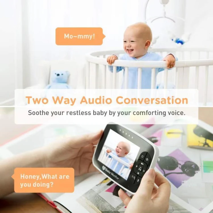 SM935 3.5 inch LCD Screen Wireless Video Baby Monitor Night Vision Two-Way Audio IP Camera(EU Plug) - Image 5