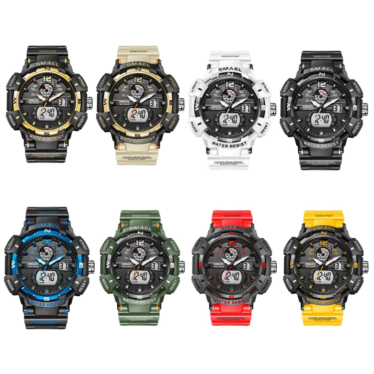 SMAEL 8045 Outdoor Waterproof Time Sports Luminous Dual Display Watch(Black) - Image 2