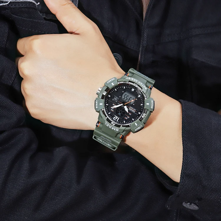 SMAEL 8045 Outdoor Waterproof Time Sports Luminous Dual Display Watch(Black) - Image 8