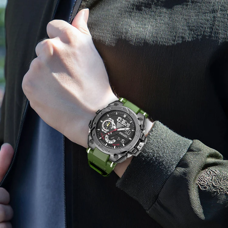 SMAEL 8060 Waterproof Sports Alloy Men Watch Luminous Display HD Mirror Watch(Black) - Image 8
