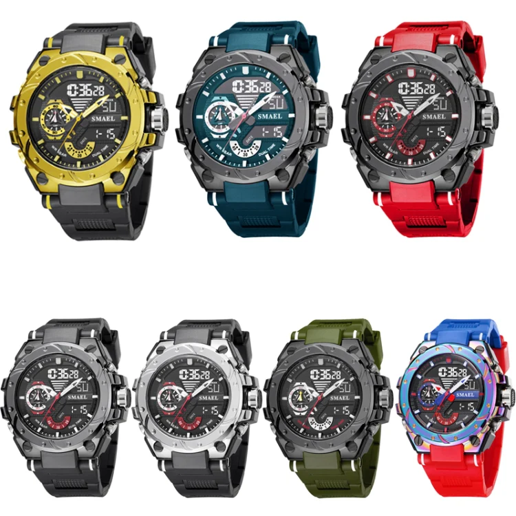 SMAEL 8060 Waterproof Sports Alloy Men Watch Luminous Display HD Mirror Watch(Silver) - Image 2