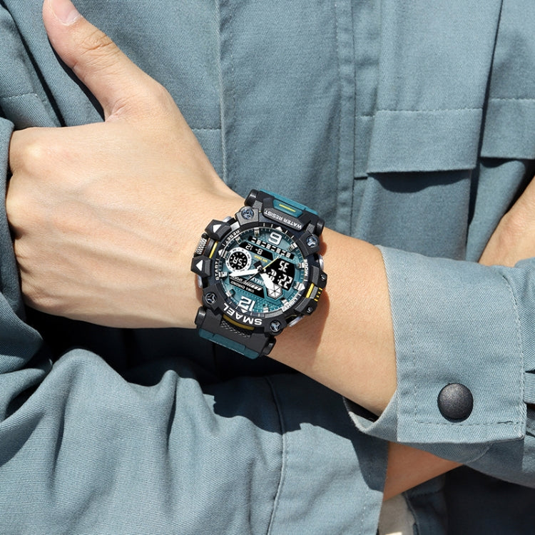 SMAEL 8072 Alloy Outdoor Multifunctional Electronic Watch Men Dual Display Waterproof Watch(Army Green) - Image 8