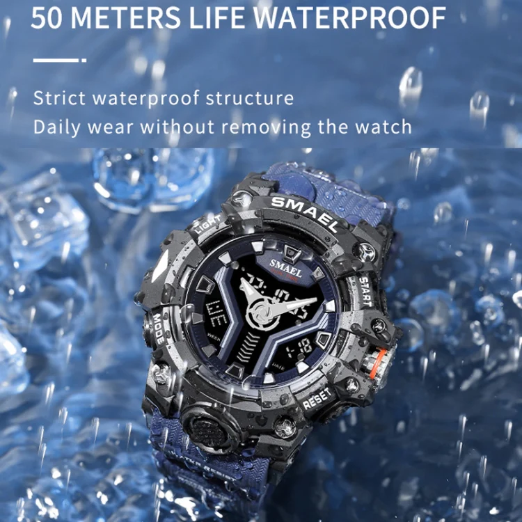 SMAEL 8075 Multi-function Waterproof Night Light Outdoor Watch(Black Gold) - Image 5