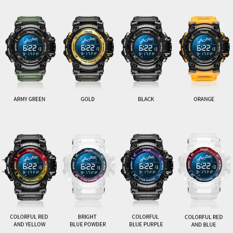 SMAEL 8082 Outdoor Waterproof Sports Multifunctional Luminous Timing Electronic Watch(Army Green) - Image 2