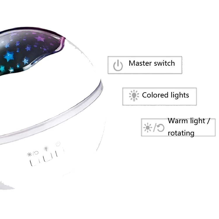 Small Ball USB Rotating Starry Sky Ocean Projector Night Light(White) - Image 4