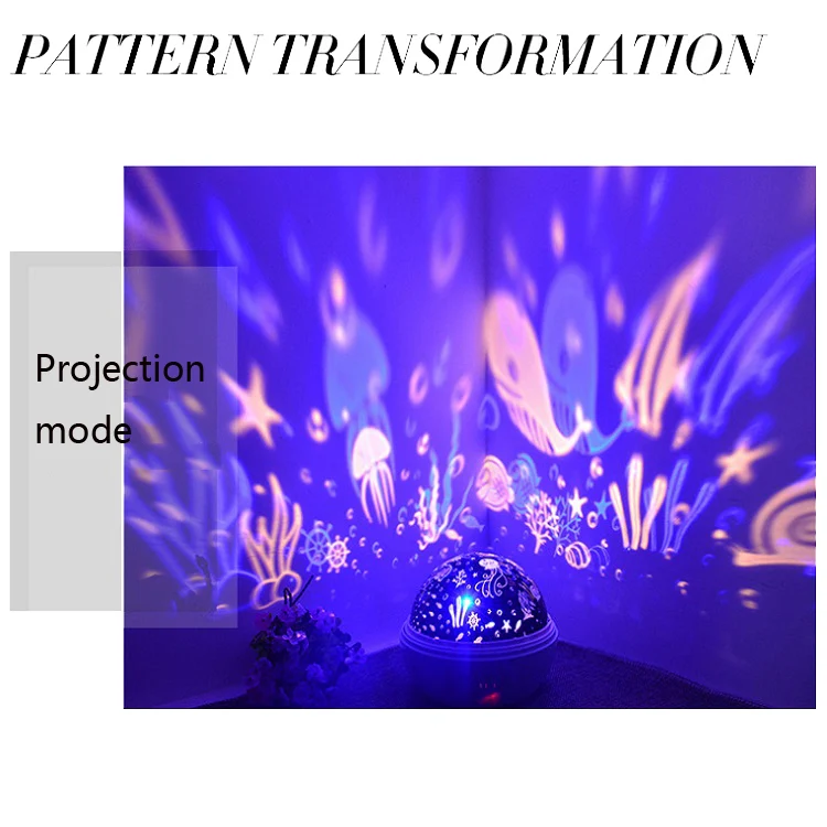 Small Ball USB Rotating Starry Sky Ocean Projector Night Light(White) - Image 7