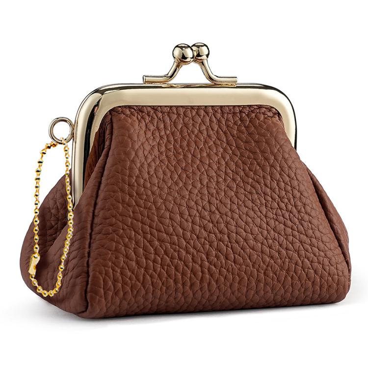 Small Clip Locking Coin Purse(Caramel)